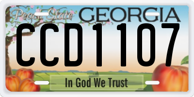 GA license plate CCD1107