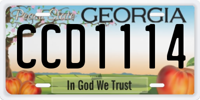 GA license plate CCD1114