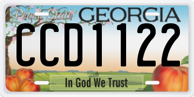 GA license plate CCD1122