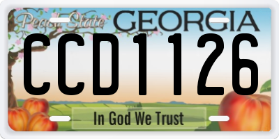 GA license plate CCD1126