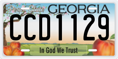 GA license plate CCD1129