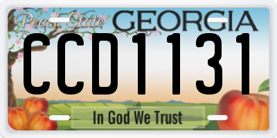 GA license plate CCD1131