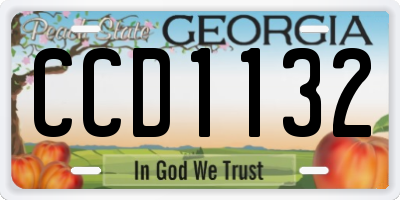 GA license plate CCD1132
