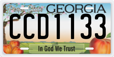 GA license plate CCD1133