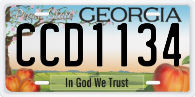 GA license plate CCD1134