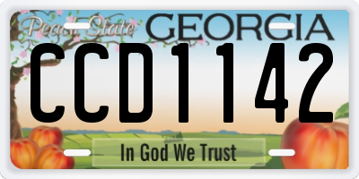 GA license plate CCD1142