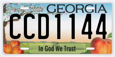 GA license plate CCD1144