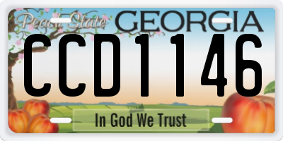 GA license plate CCD1146
