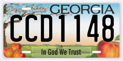 GA license plate CCD1148