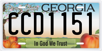 GA license plate CCD1151