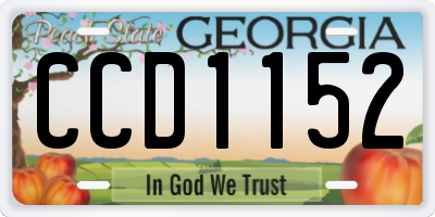 GA license plate CCD1152