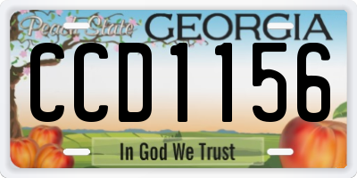 GA license plate CCD1156