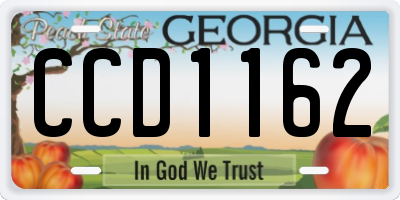 GA license plate CCD1162