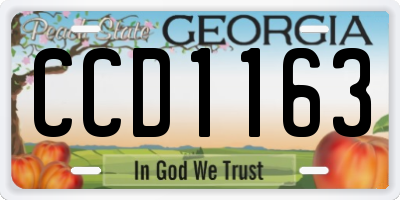 GA license plate CCD1163