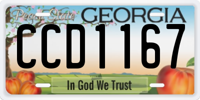 GA license plate CCD1167