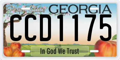 GA license plate CCD1175