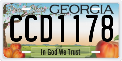 GA license plate CCD1178