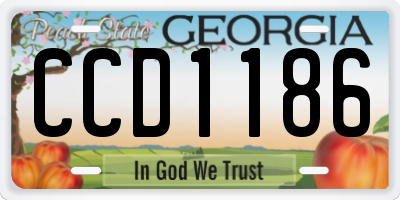 GA license plate CCD1186