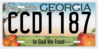 GA license plate CCD1187