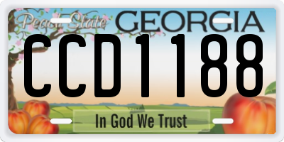 GA license plate CCD1188