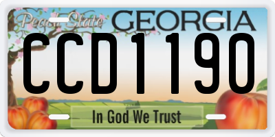 GA license plate CCD1190