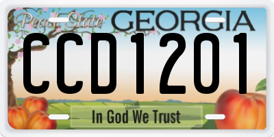 GA license plate CCD1201