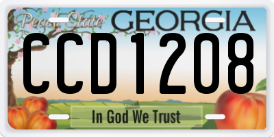 GA license plate CCD1208