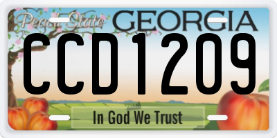 GA license plate CCD1209