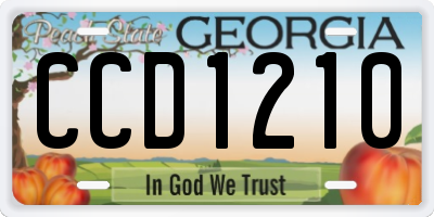 GA license plate CCD1210