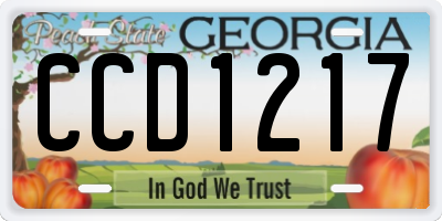 GA license plate CCD1217