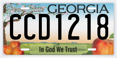 GA license plate CCD1218