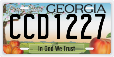 GA license plate CCD1227
