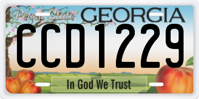 GA license plate CCD1229