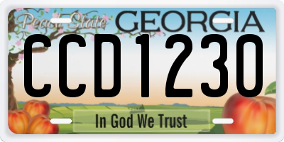 GA license plate CCD1230