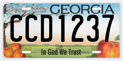 GA license plate CCD1237