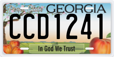 GA license plate CCD1241