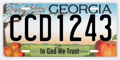 GA license plate CCD1243
