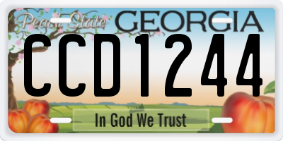 GA license plate CCD1244