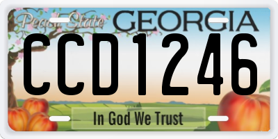 GA license plate CCD1246