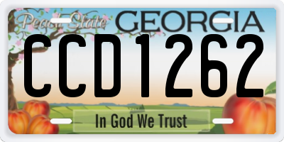 GA license plate CCD1262