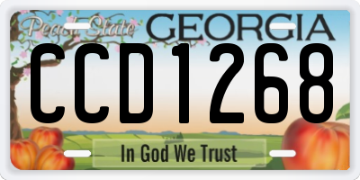 GA license plate CCD1268