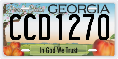 GA license plate CCD1270