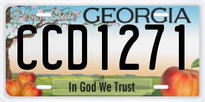 GA license plate CCD1271