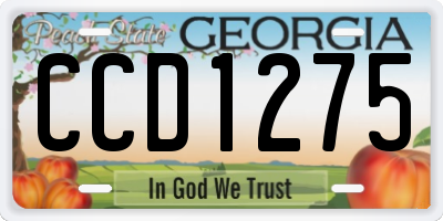 GA license plate CCD1275