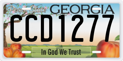 GA license plate CCD1277