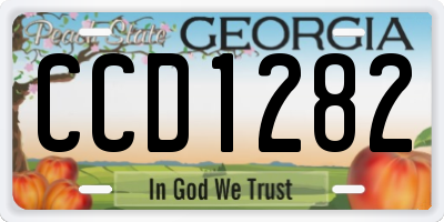 GA license plate CCD1282