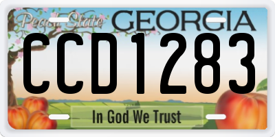 GA license plate CCD1283