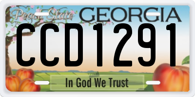 GA license plate CCD1291