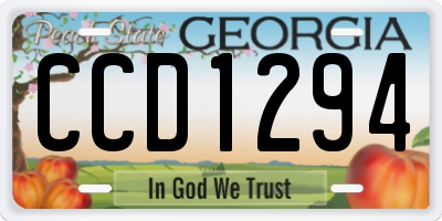 GA license plate CCD1294