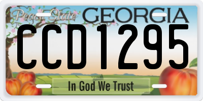 GA license plate CCD1295